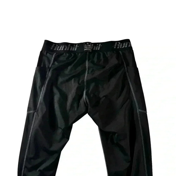 Runhit Boys Leggings Elastic Waist Medium Black Sports Football Baseball Soccer - Picture 13 of 13